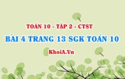 Bài 4 trang 13 SGK Toán 10 tập 2 Chân trời sáng tạo